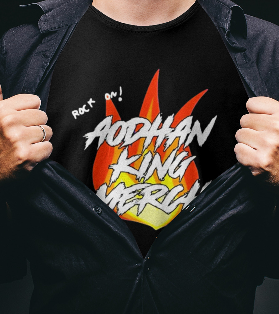 Aodhan King Rock On Flames Merch T-Shirt