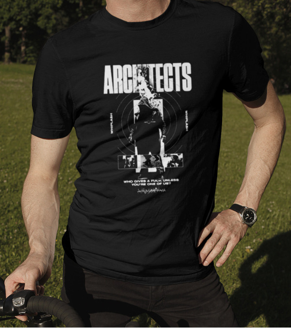 Architects Whiplash Flame Target Circles And Who Cries A Flame Fades You’re One Of Us Text T-Shirt