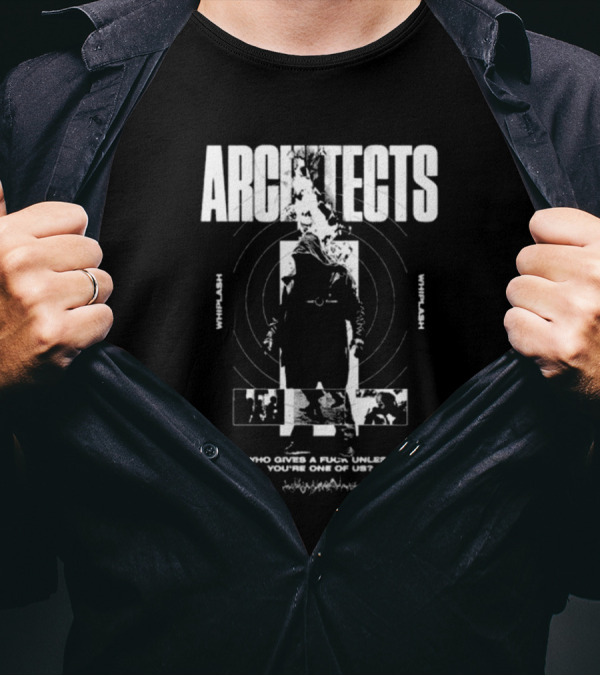 Architects Whiplash Flame Target Circles And Who Cries A Flame Fades You’re One Of Us Text T-Shirt