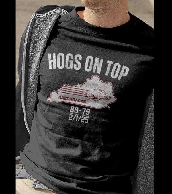 Hogs On Top Razorbacks 89-79 2/7/23 T-Shirt