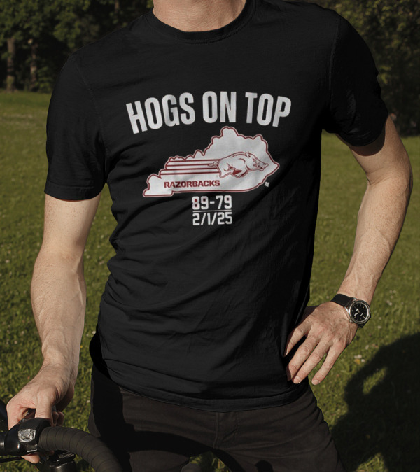 Hogs On Top Razorbacks 89-79 2/7/23 T-Shirt