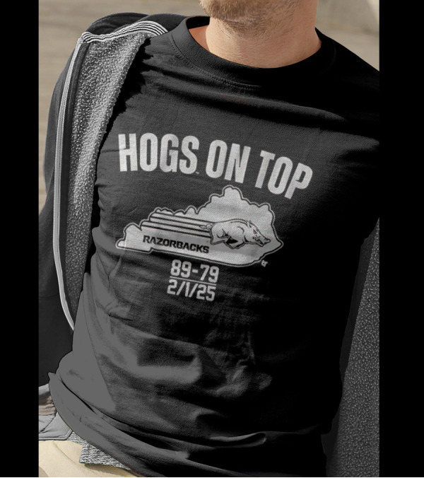 Hogs On Top Razorbacks 89-79 2/1/25 T-Shirt