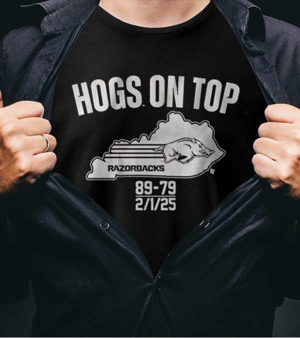 Hogs On Top Razorbacks 89-79 2/1/25 T-Shirt