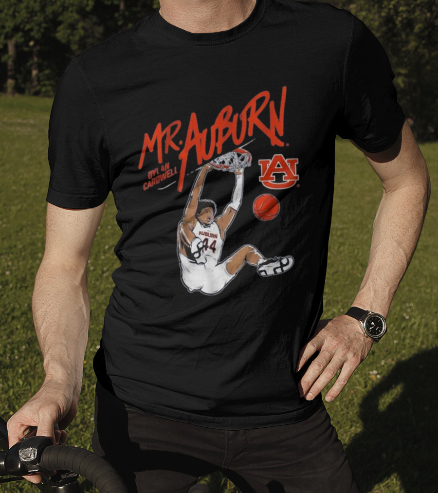 Auburn Basketball Dylan Cardwell Mr. Auburn Slam Dunk Graphic T-Shirt