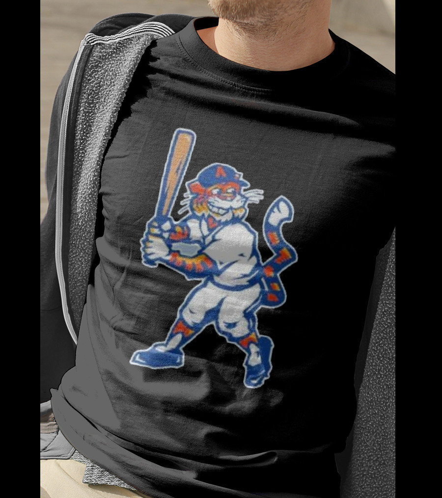 Auburn Tigers Aubie Baseball Mascot Holding Bat T-Shirt