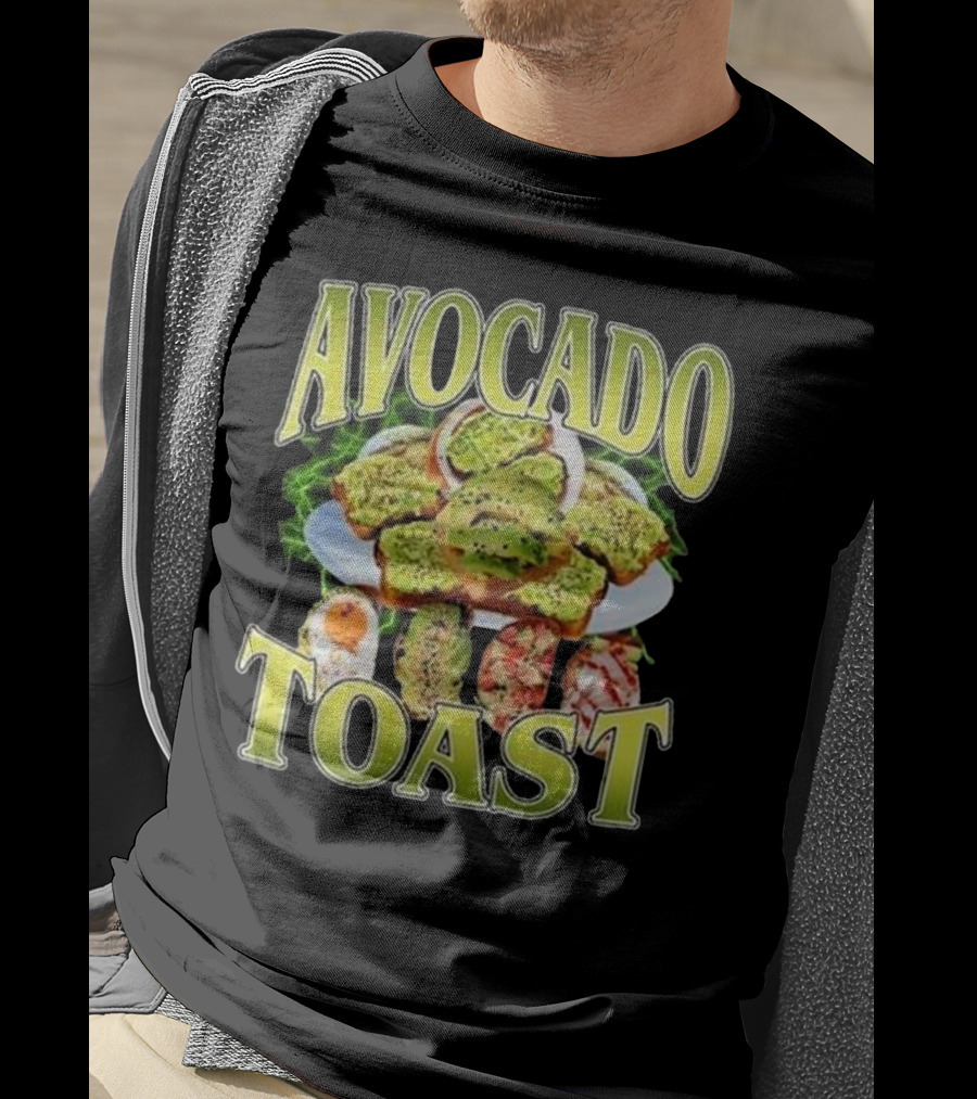 Avocado Toast Assorted Toppings Food Art T-Shirt