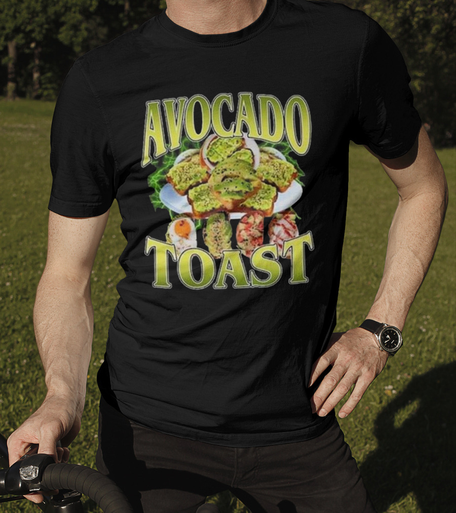 Avocado Toast Assorted Toppings Food Art T-Shirt