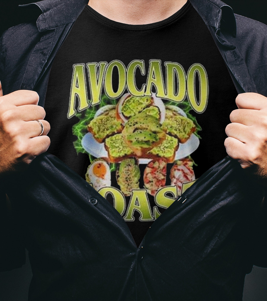Avocado Toast Assorted Toppings Food Art T-Shirt