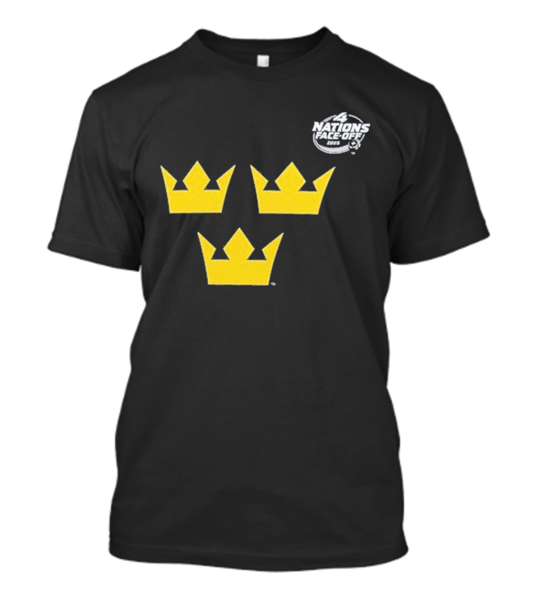 Awesome Sweden 2025 4 Nations Face-Off Primary Tre Kronor Yellow Crowns T-Shirt