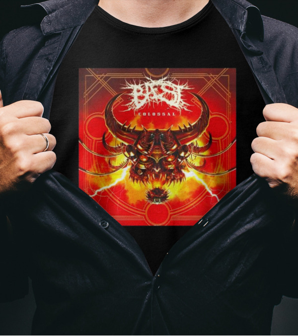 Baest Colossal Sci-Fi Cybernetic Bull Head Red Lightning Art 15th August 2025 T-Shirt