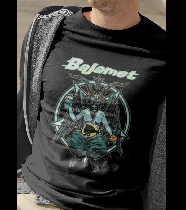 Bajamet 2025 Goat Symbol With Compass Star And Drink T-Shirt