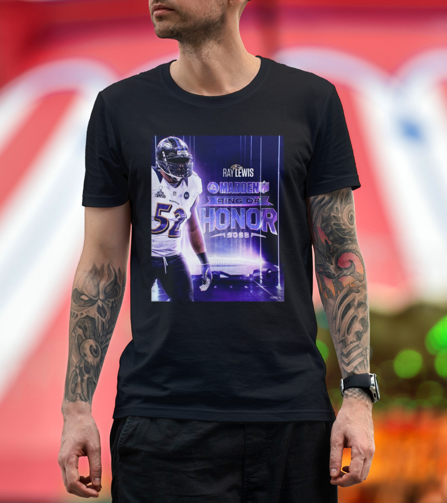 Ray Lewis Baltimore Ravens Madden Ring of Honor 2025 NFL Football T-Shirt