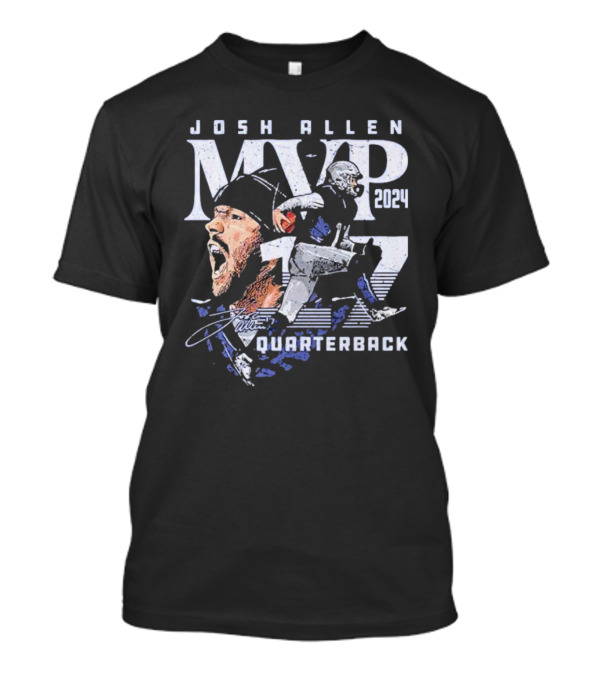 Josh Allen MVP 2024 Quarterback Signature Number 17 T-Shirt