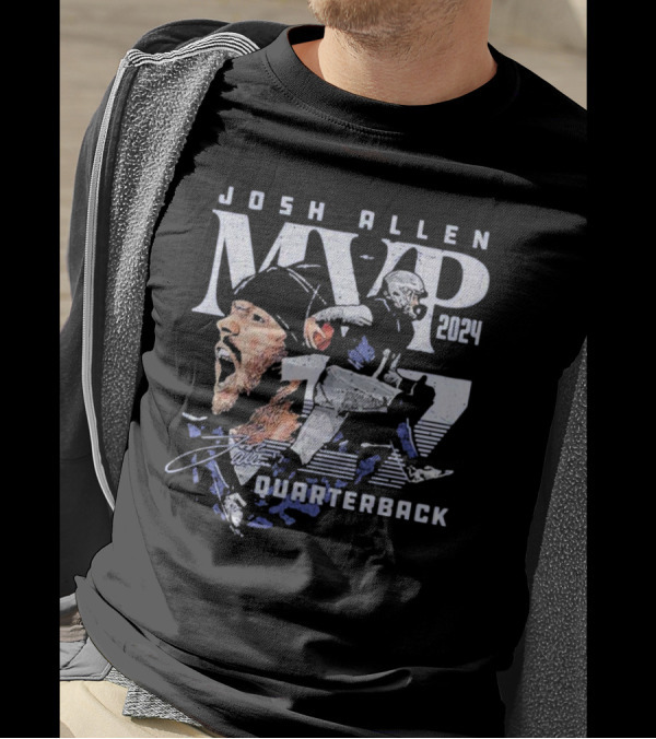 Josh Allen MVP 2024 Quarterback Signature Number 17 T-Shirt