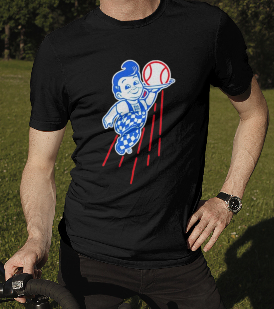 Big Boy Baseball Los Angeles Dodgers Checker Overalls Red Stripes T-Shirt