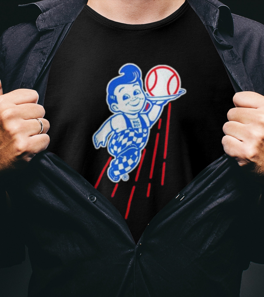 Big Boy Baseball Los Angeles Dodgers Checker Overalls Red Stripes T-Shirt