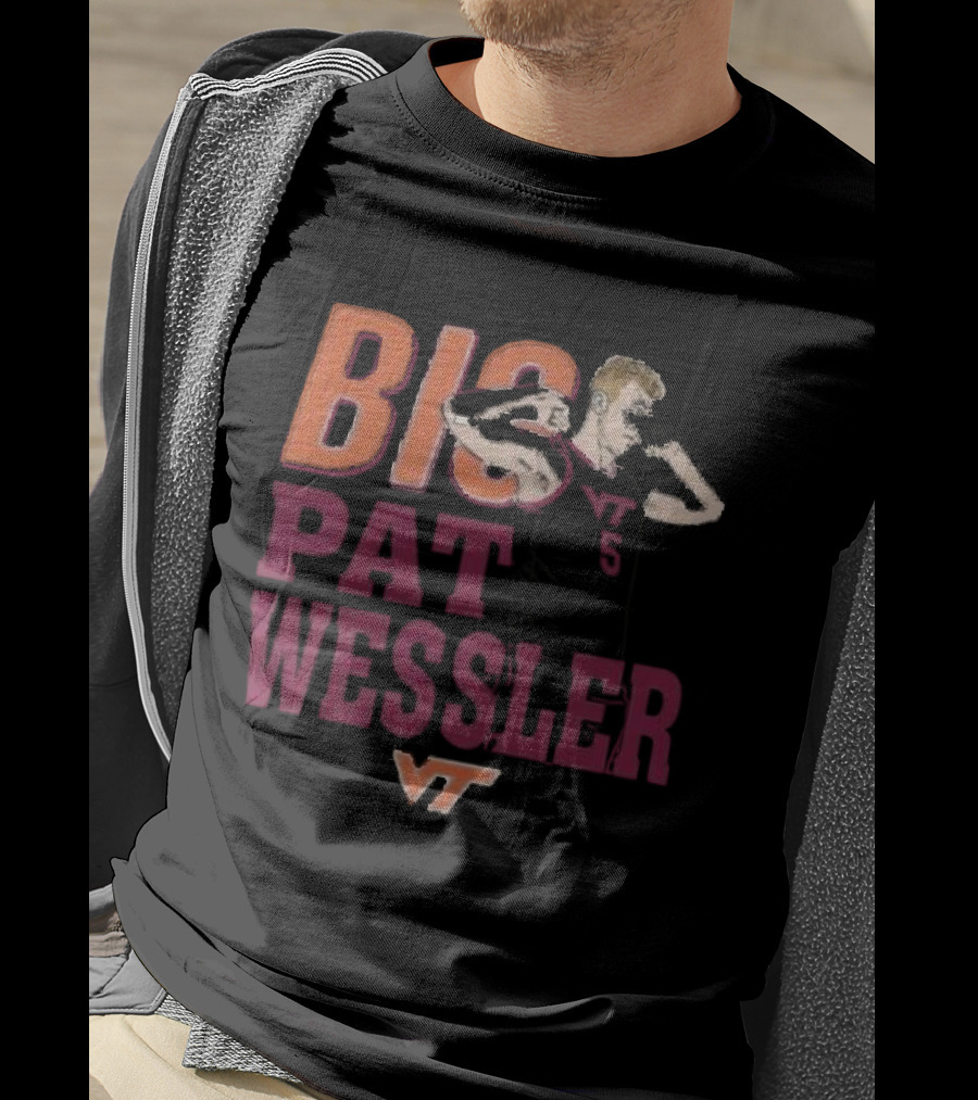 Big Pat Wessler VT Hokies Player Cartoon T-Shirt