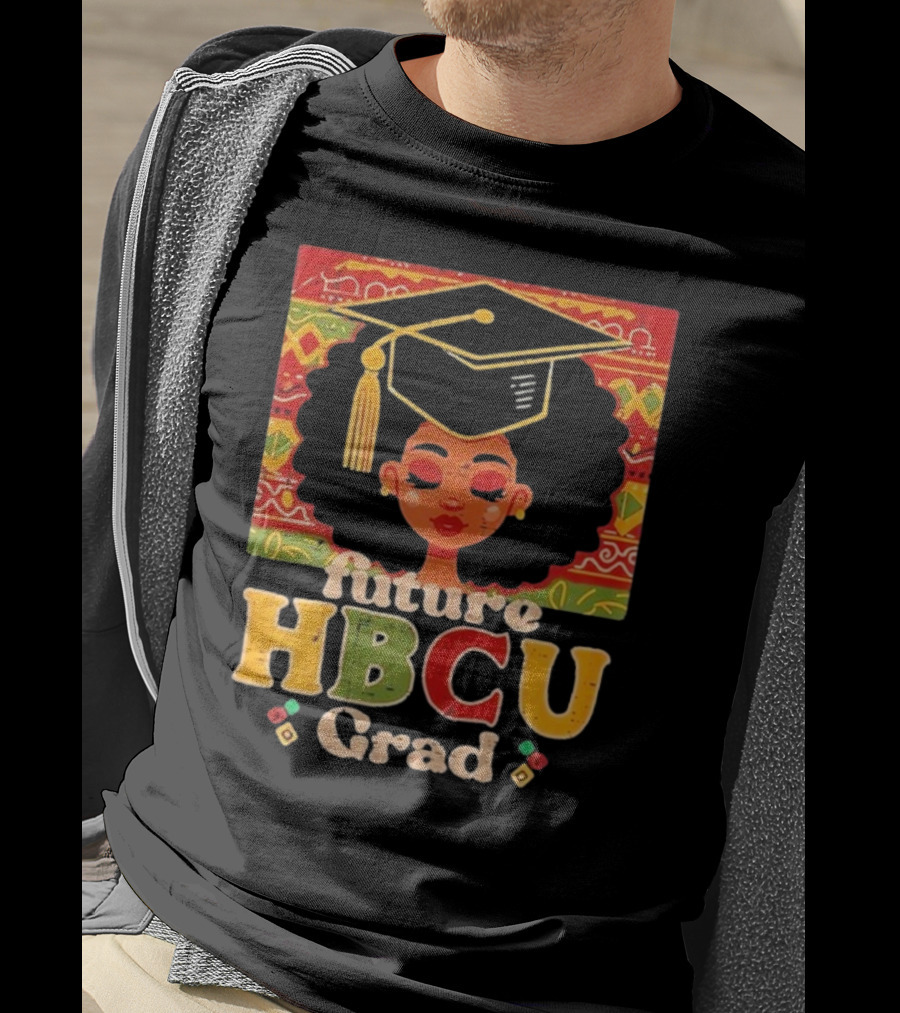 Future HBCU Grad Graduation Cap Afrocentric Pattern T-Shirt