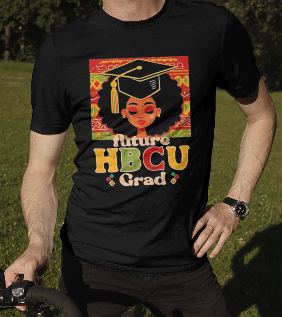 Future HBCU Grad Graduation Cap Afrocentric Pattern T-Shirt