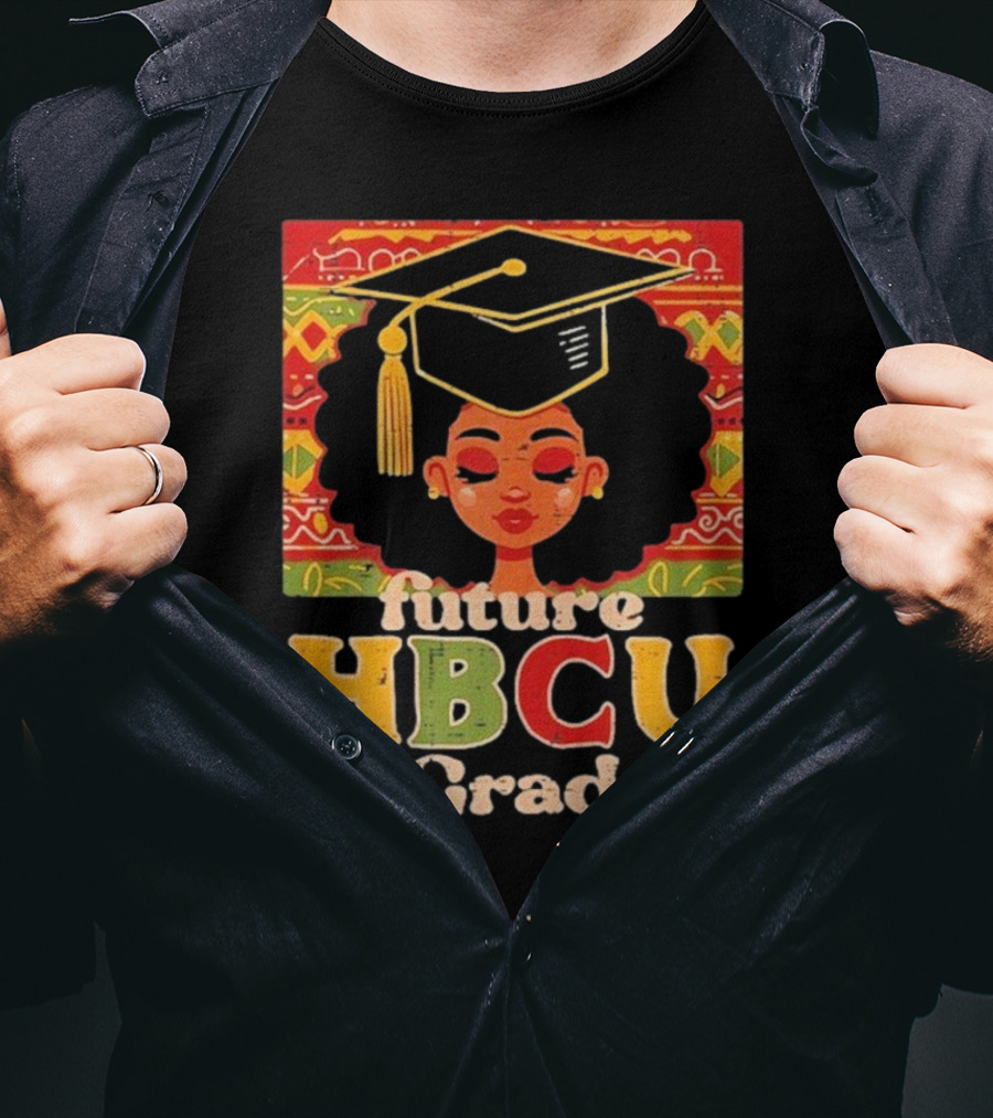 Future HBCU Grad Graduation Cap Afrocentric Pattern T-Shirt