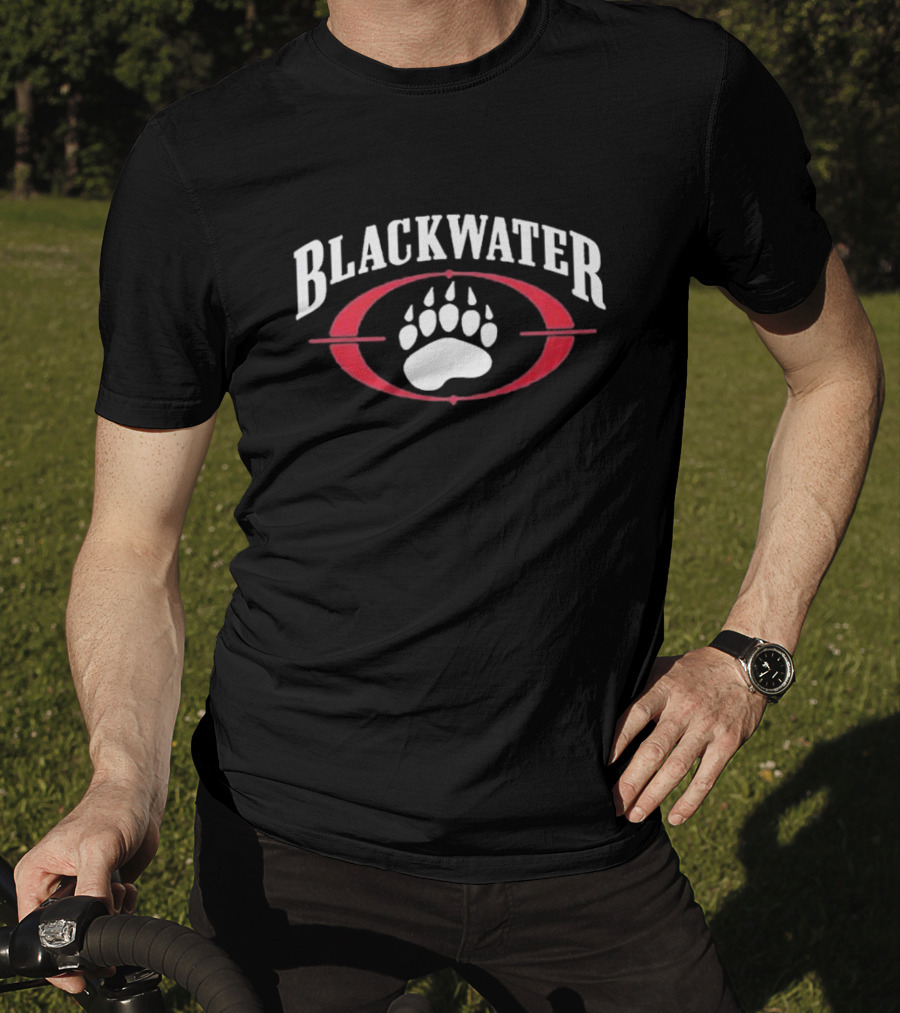 BLACKWATER Paw Print Symbol Red Oval Men's T-Shirt