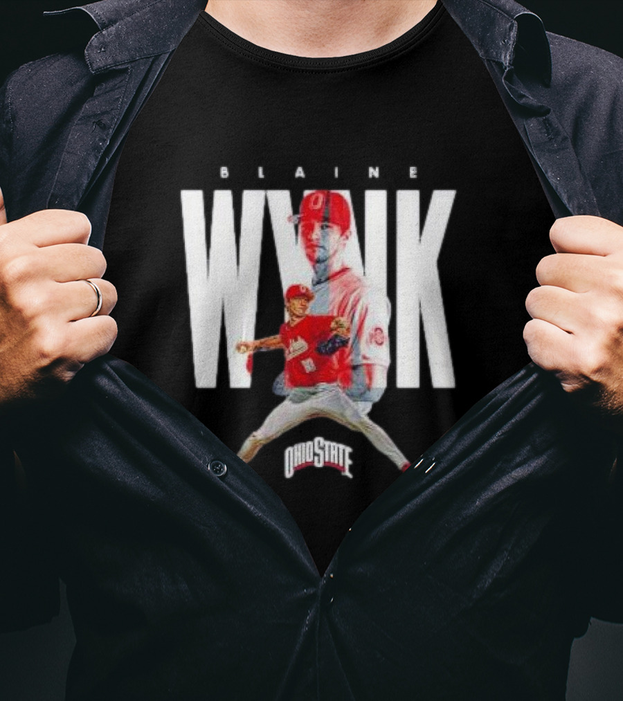Blaine Wynk Ohio State Buckeyes Baseball Player Collage T-Shirt