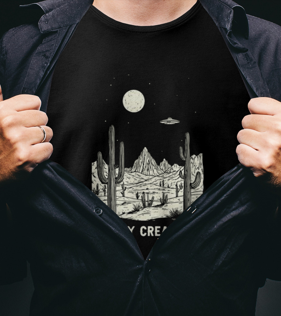 Blurry Creatures Desert Nights UFO Cactus Moon T-Shirt