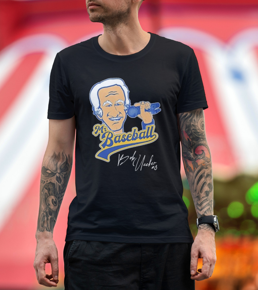 Mr Baseball Bob Uecker UECK Microphone Illustration T-Shirt