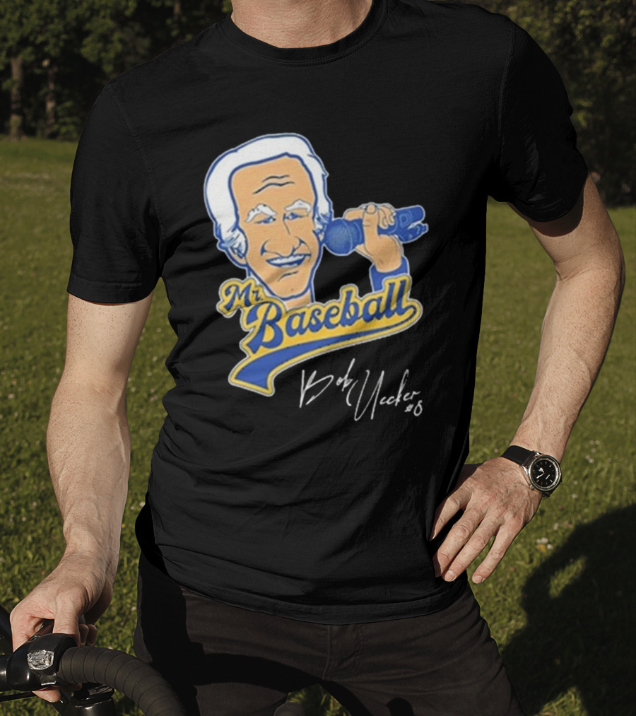 Mr Baseball Bob Uecker UECK Microphone Illustration T-Shirt