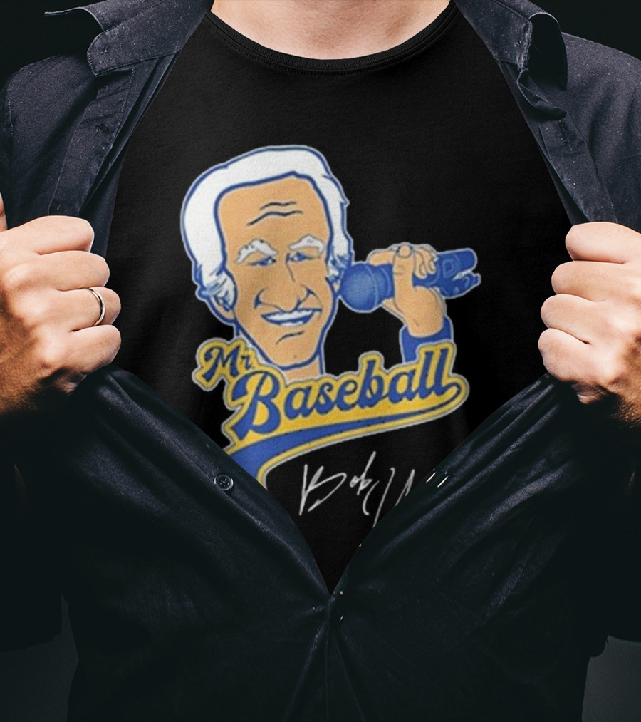 Mr Baseball Bob Uecker UECK Microphone Illustration T-Shirt