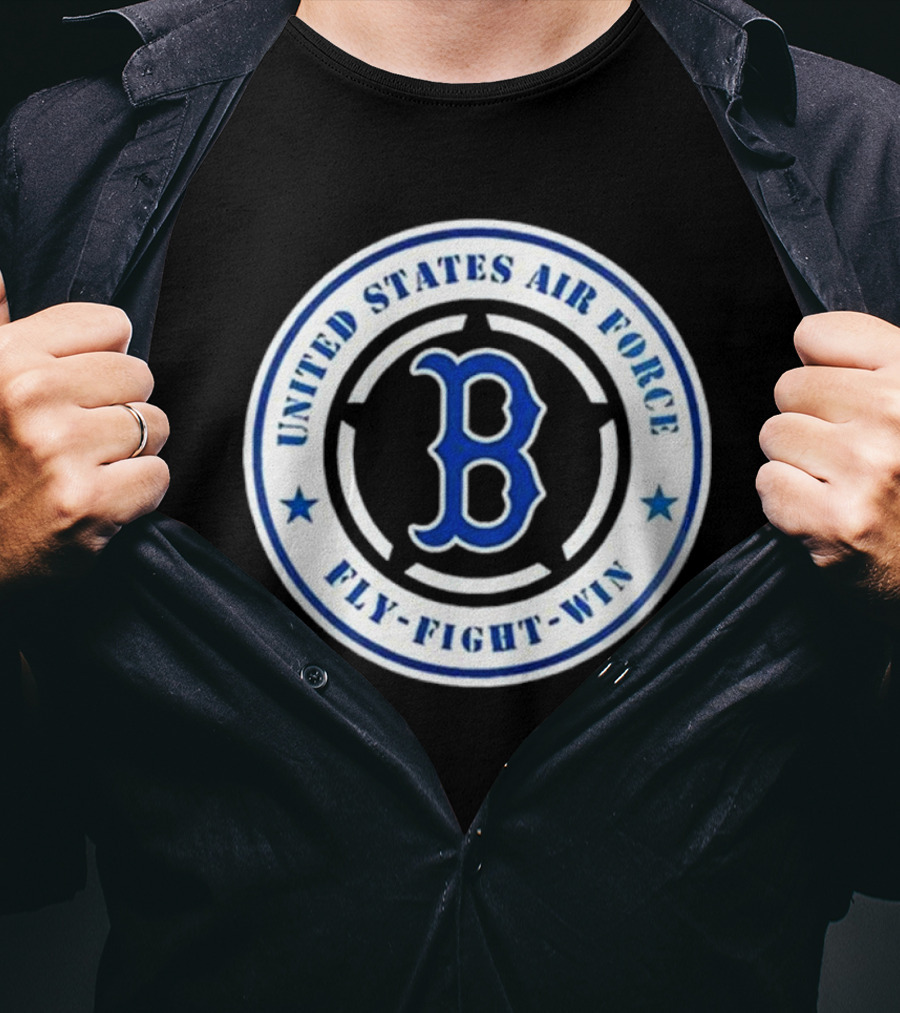 Boston Red Sox United States Air Force Fly Fight Win 2025 Military Appreciation Night T-Shirt
