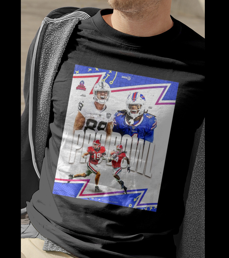 Brock Bowers Las Vegas Raiders And James Cook Buffalo Bills 2025 Pro Bowl Games NFL T-Shirt