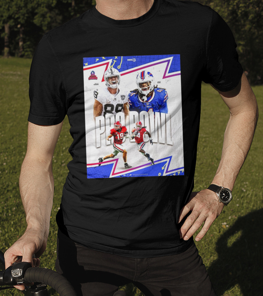 Brock Bowers Las Vegas Raiders And James Cook Buffalo Bills 2025 Pro Bowl Games NFL T-Shirt