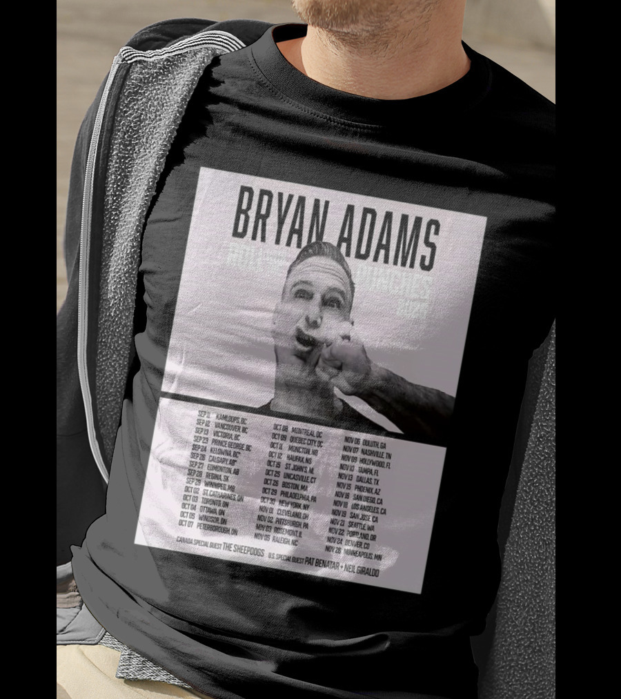 Bryan Adams Roll With The Punches 2025 North America Tour T-Shirt