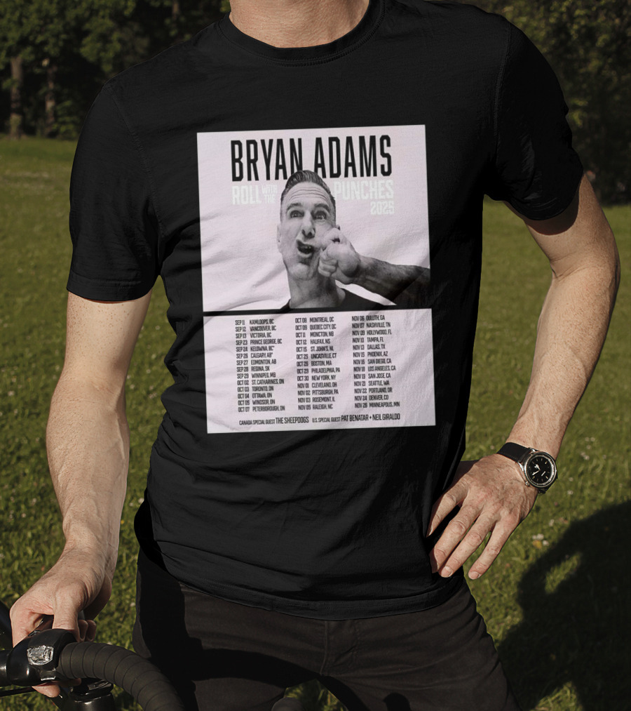 Bryan Adams Roll With The Punches 2025 North America Tour T-Shirt
