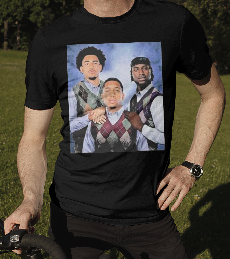 Bryce Young Chuba Hubbard Xavier Legette Vintage Argyle Sweater Step Brothers Look T-Shirt