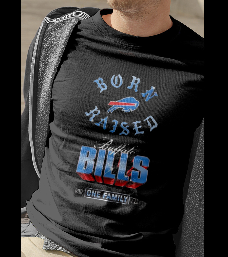 Buffalo Bills Born X Raised BUF One Family Chrome Rocker T-Shirt