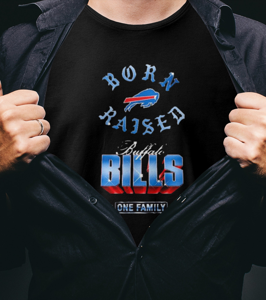 Buffalo Bills Born X Raised BUF One Family Chrome Rocker T-Shirt