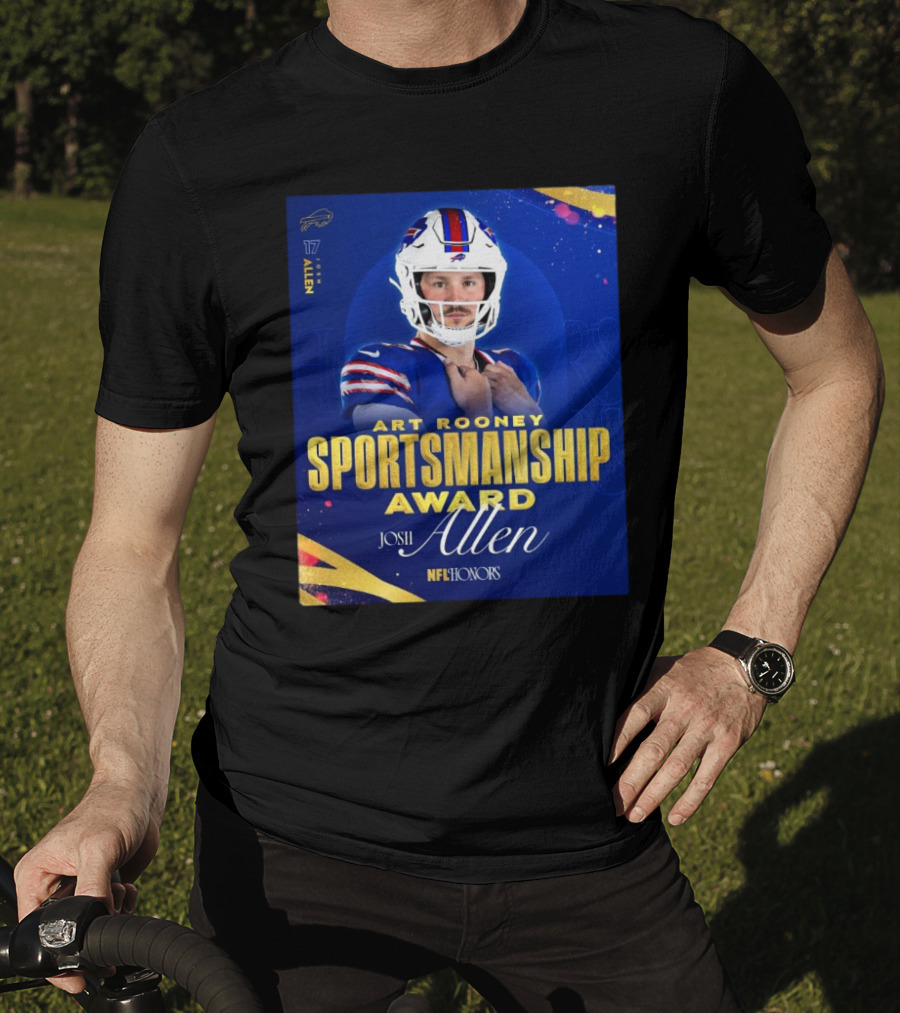 Buffalo Bills Josh Allen Art Rooney Sportsmanship Award NFL Honors Nicest Guy In The League T-Shirt