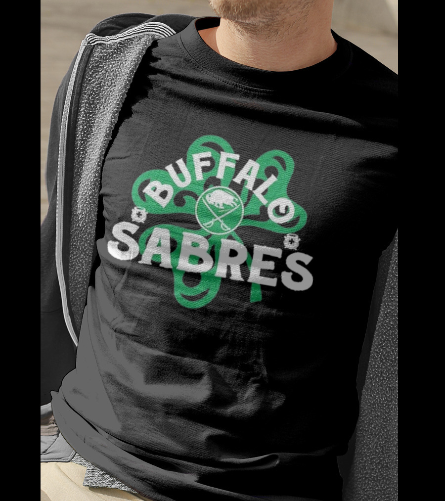 Buffalo Sabres Shamrock St. Patrick's Day Hockey T-Shirt