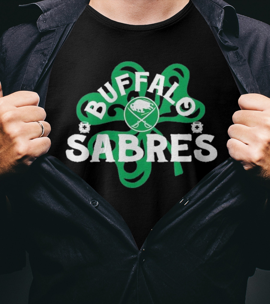 Buffalo Sabres Shamrock St. Patrick's Day Hockey T-Shirt