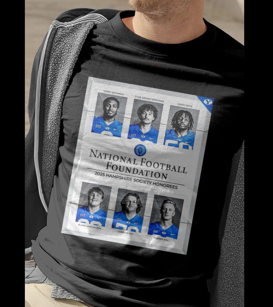 BYU Cougars National Football Foundation 2025 Hampshire Society Honorees Bohanon Bryant-Strother Jatta T-Shirt