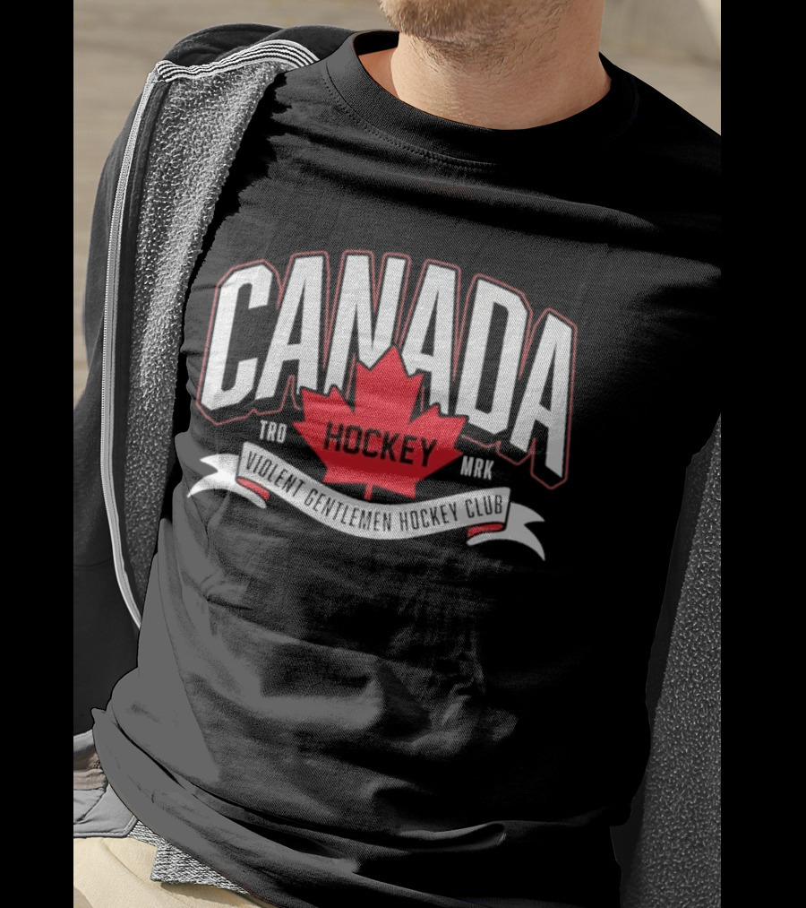 Canada Hockey Glowing Hearts Violent Gentlemen Hockey Club T-Shirt