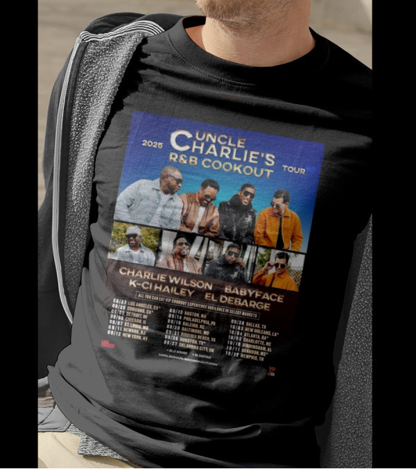 Charlie Wilson Events Uncle Charlie’s R&B Cookout Tour 2025 Schedules Cities Tour T-Shirt