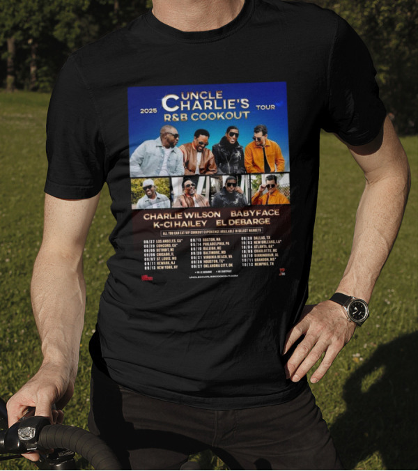 Charlie Wilson Events Uncle Charlie’s R&B Cookout Tour 2025 Schedules Cities Tour T-Shirt