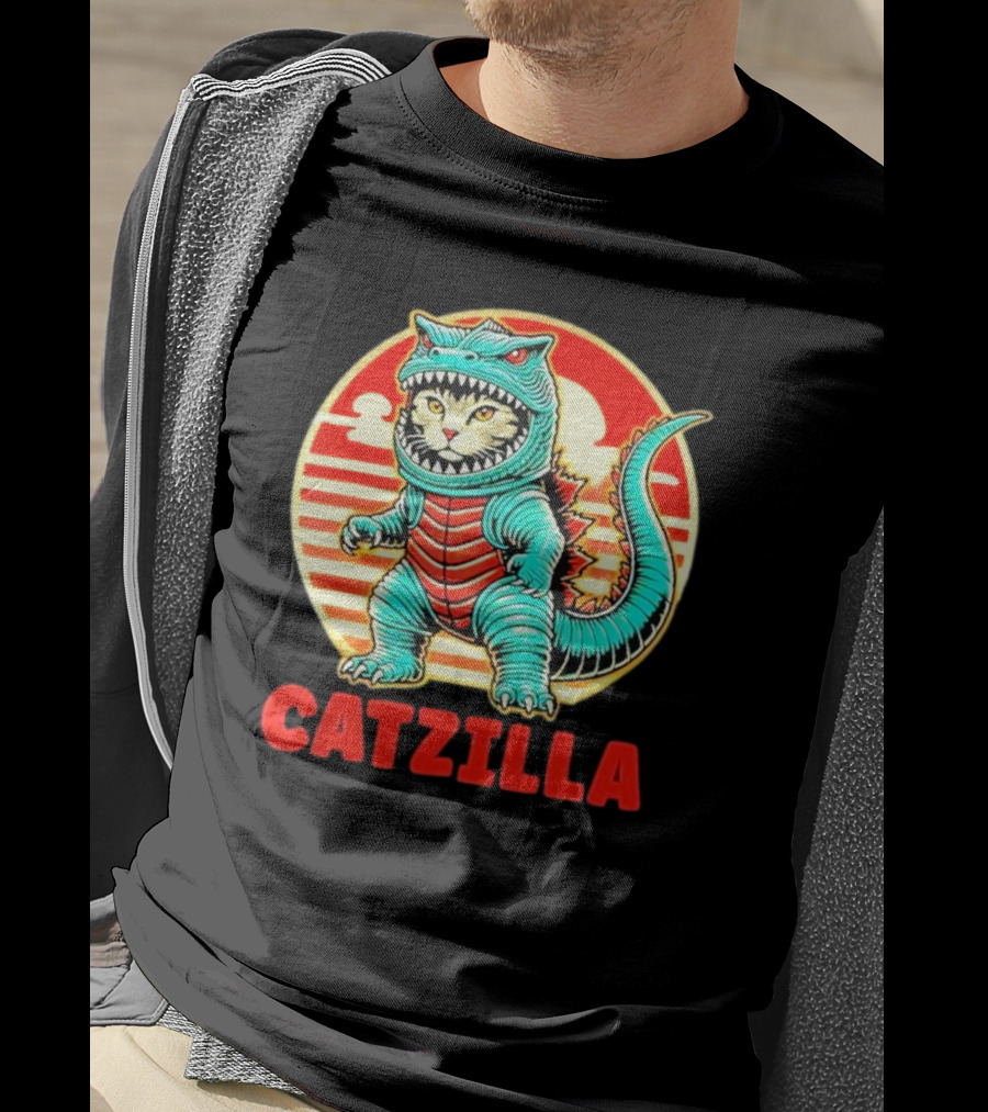 Cat Catzilla Cat Mom Cat Dad T-Shirt
