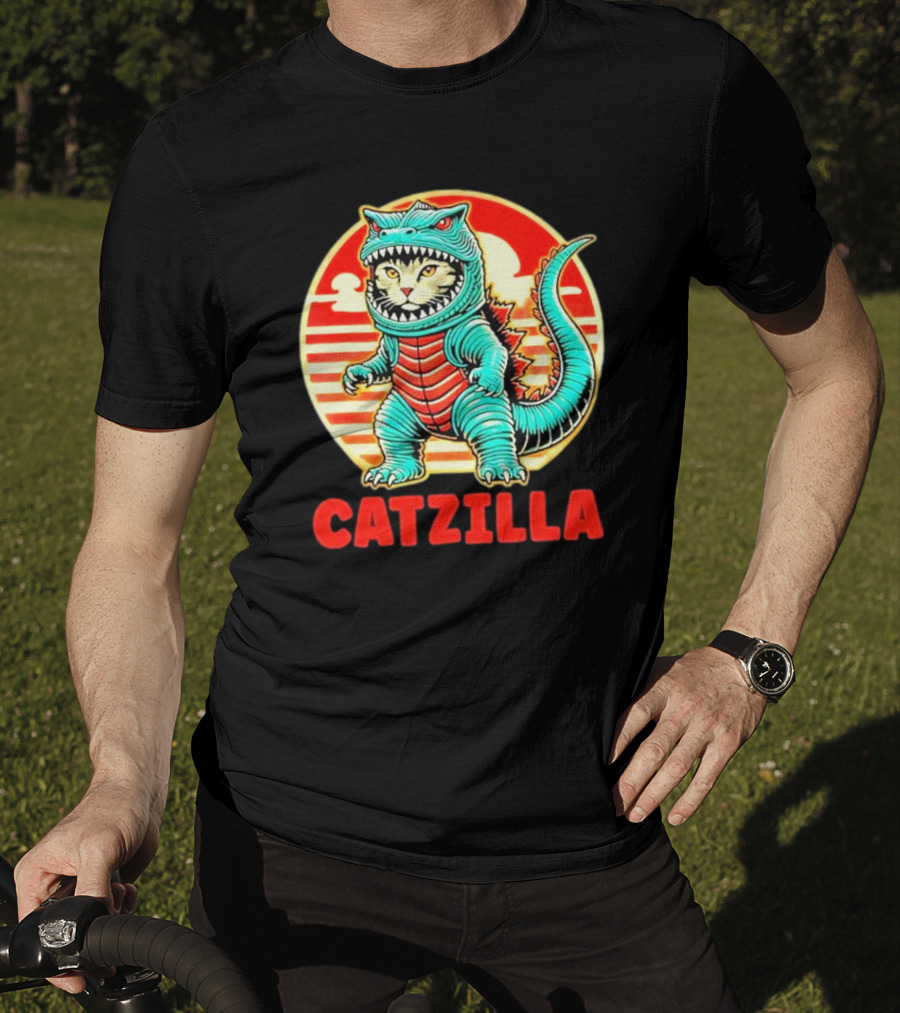 Cat Catzilla Cat Mom Cat Dad T-Shirt