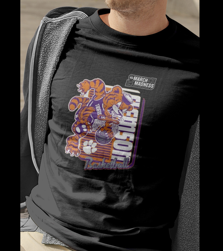 Clemson Basketball March Madness Dunking Tiger Mascot T-Shirt