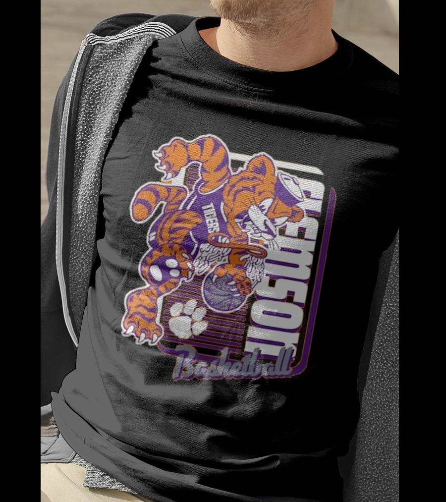 Clemson Tigers Basketball Mascot Dunk 2025 T-Shirt