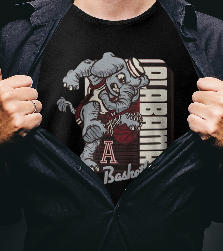 Alabama Basketball Elephant Dunking Mascot Crimson Tide 2025 T-Shirt